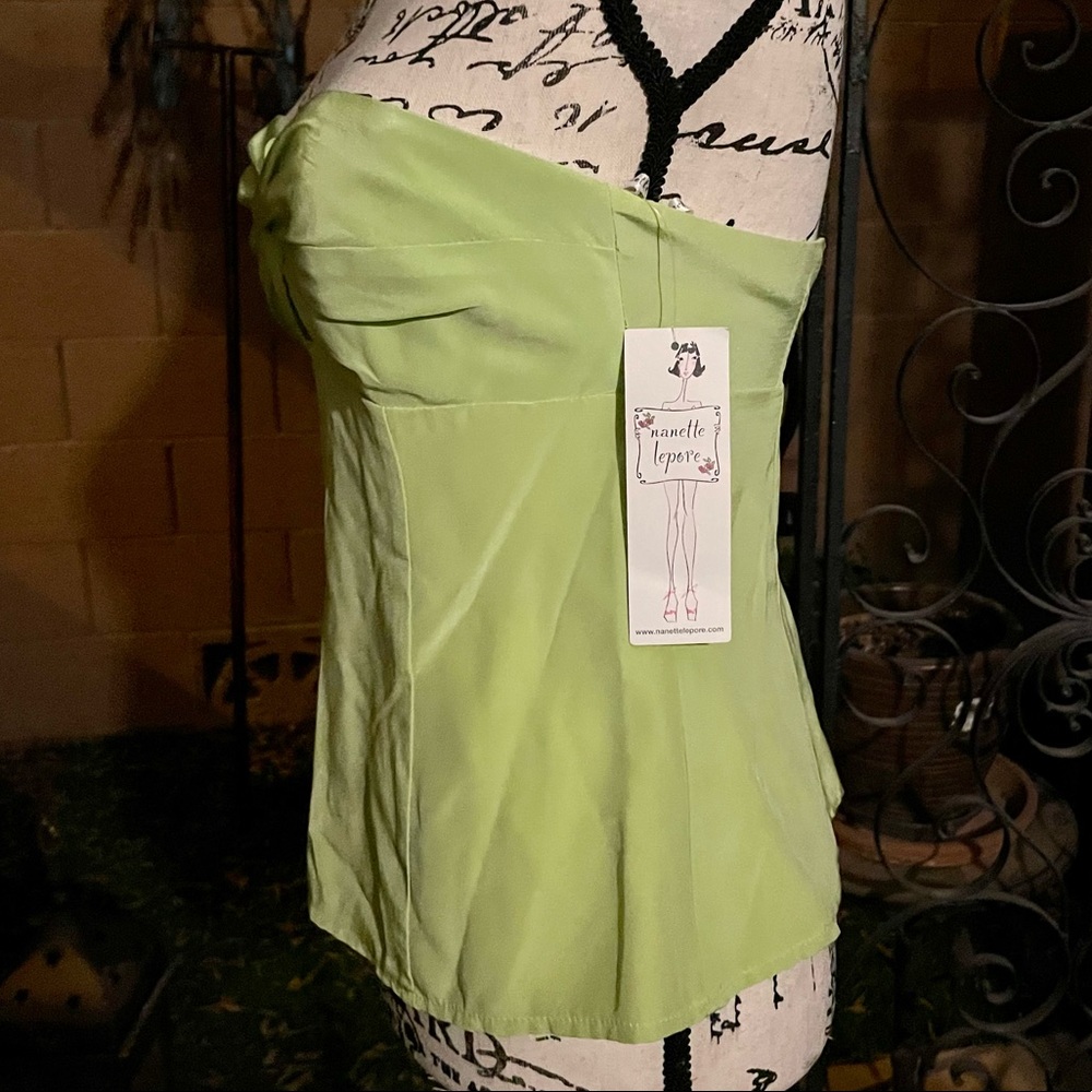 Nanette Lepore 100% Silk Strapless Twist Bustier Top Sz 6 - Picture 3 of 13